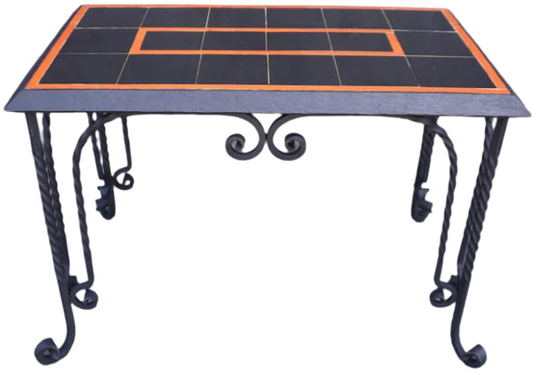 Gladding McBean Tile Table with a Spanish Revival Wrought Iron Base F2658