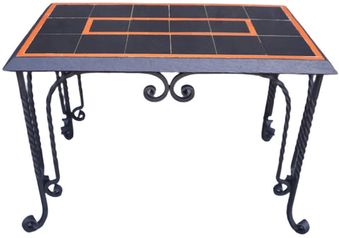 Gladding McBean Tile Table with a Spanish Revival Wrought Iron Base F2658