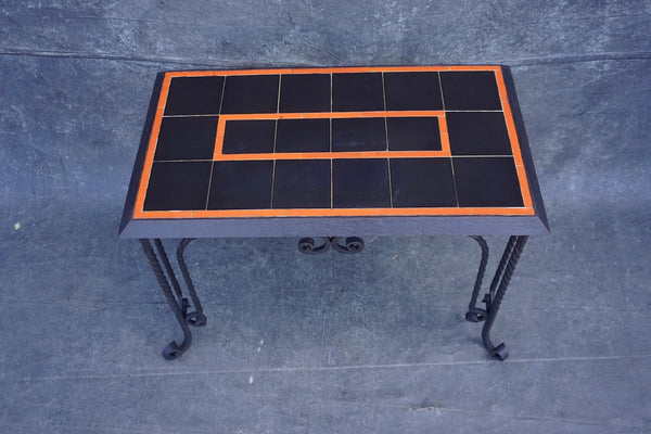 Gladding McBean Tile Table with a Spanish Revival Wrought Iron Base F2658