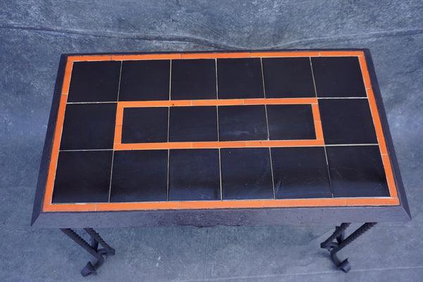 Gladding McBean Tile Table with a Spanish Revival Wrought Iron Base F2658