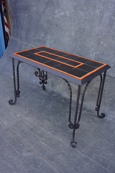 Gladding McBean Tile Table with a Spanish Revival Wrought Iron Base F2658