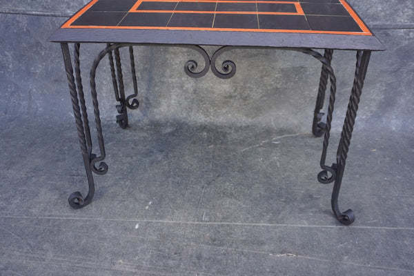 Gladding McBean Tile Table with a Spanish Revival Wrought Iron Base F2658