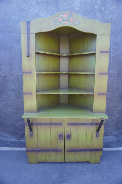 Monterey Style Green Corner Hutch F2666