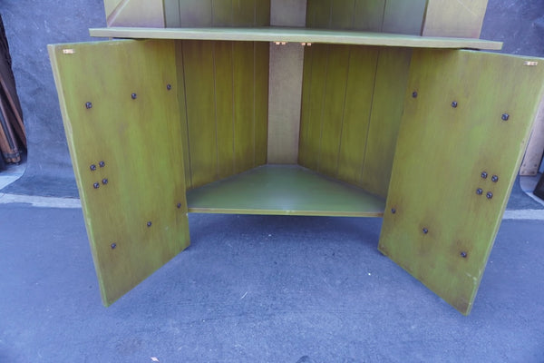 Monterey Style Green Corner Hutch F2666