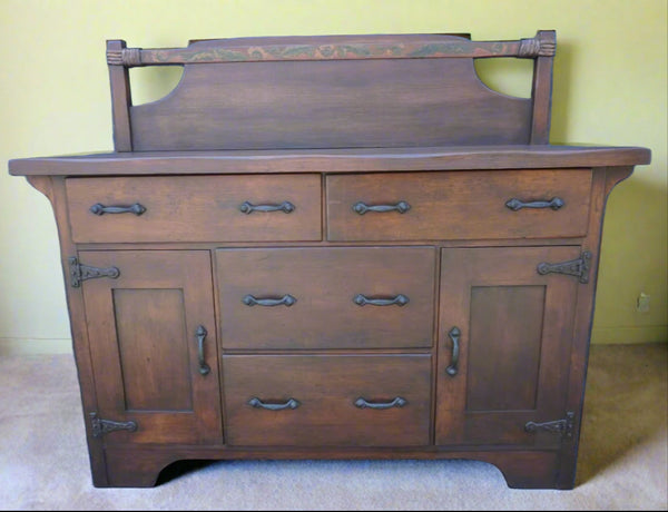 Coronado Sideboard w Backsplash circa 1935 Original Dark Smokey Maple Finish F2667