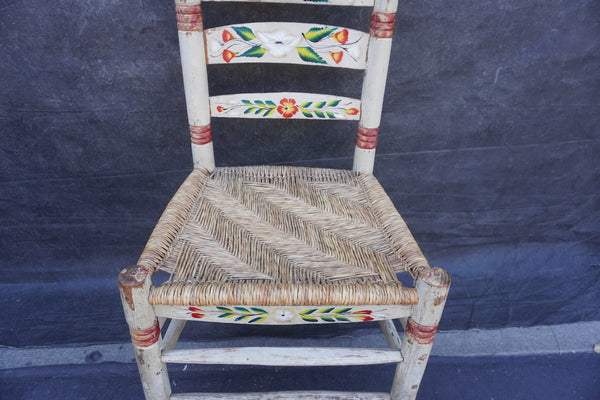 Mexican Colonial Rush Seat Chair Rare Ivory Color F2675