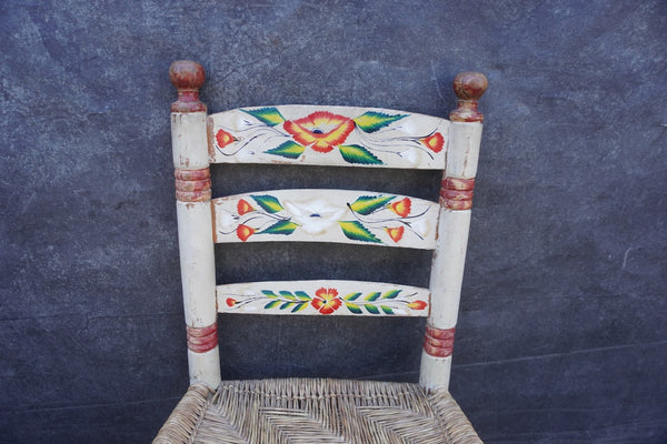 Mexican Colonial Rush Seat Chair Rare Ivory Color F2675