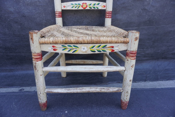 Mexican Colonial Rush Seat Chair Rare Ivory Color F2675