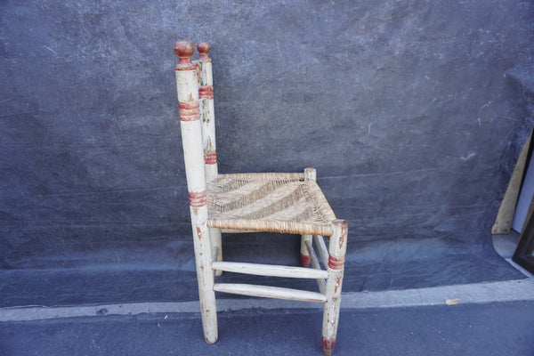 Mexican Colonial Rush Seat Chair Rare Ivory Color F2675