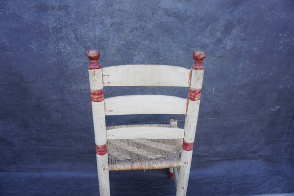 Mexican Colonial Rush Seat Chair Rare Ivory Color F2675