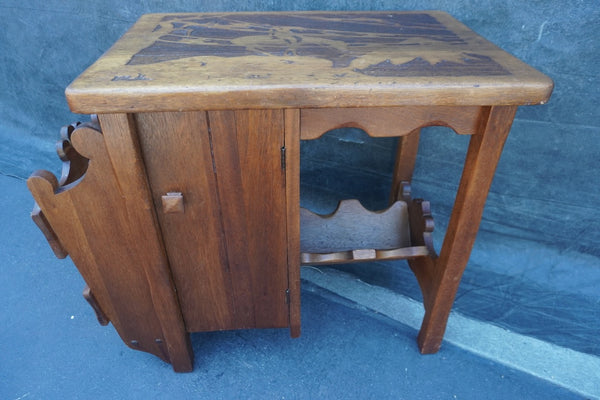 Kroehler Del Rey Multipurpose Table with Iconic End of the Road  Indian Brave Carved in Low Relief F2676