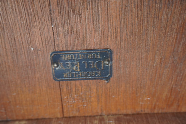 Kroehler Del Rey Multipurpose Table with Iconic End of the Road  Indian Brave Carved in Low Relief F2676
