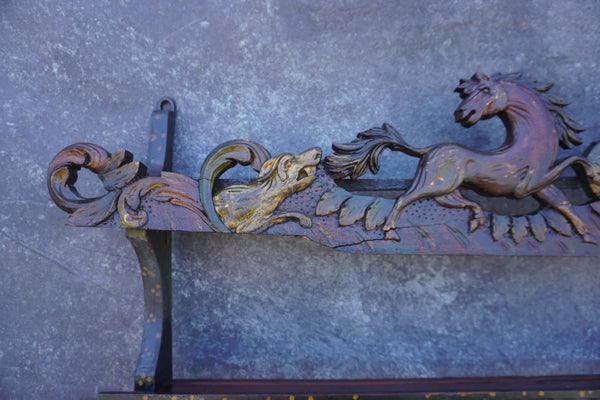 17th or 18th Century European Plate Rack - Ornamented with Horses and DogsF2678