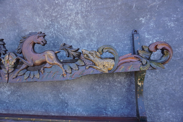 17th or 18th Century European Plate Rack - Ornamented with Horses and DogsF2678