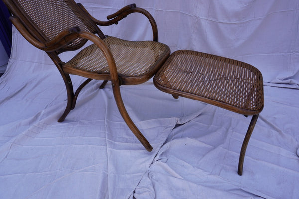 Original Thonet Folding Chair with Footstool c.1880s F2680
