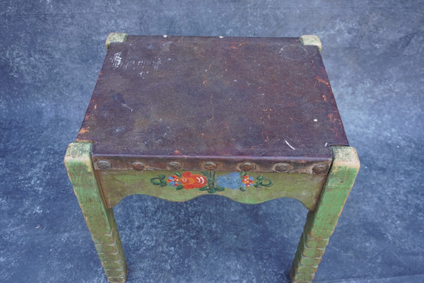Monterey Classic Leather Top Stool in Spanish Green F2685