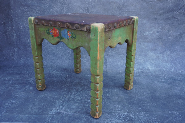 Monterey Classic Leather Top Stool in Spanish Green F2685