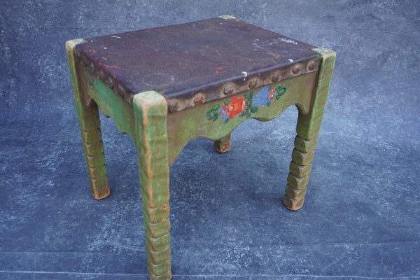 Monterey Classic Leather Top Stool in Spanish Green F2685