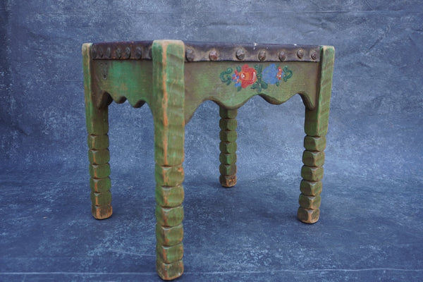 Monterey Classic Leather Top Stool in Spanish Green F2685