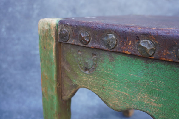 Monterey Classic Leather Top Stool in Spanish Green F2685