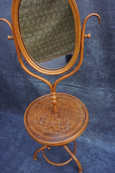 Austrian Bentwood Thonet-Style Shaving Stand/Dressing Mirror F2687