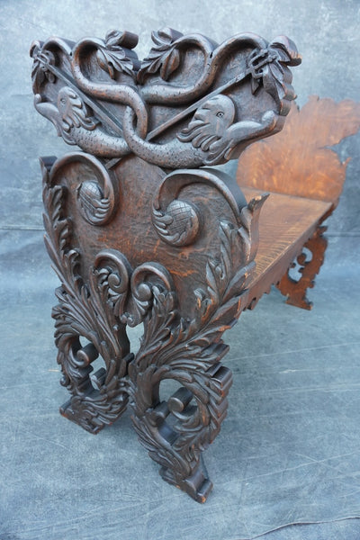 Mediterranean Gothic Bench 19th Century F2688