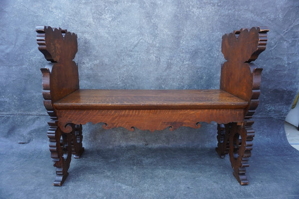 Mediterranean Gothic Bench 19th Century F2688