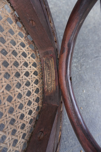Thonet Bar Stool - Caned Seating  1922 label F2705