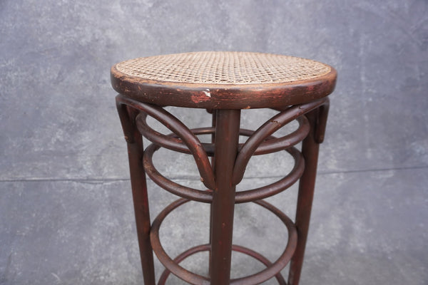 Thonet Bar Stool - Caned Seating  1922 label F2705