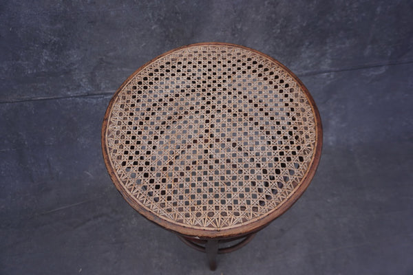 Thonet Bar Stool - Caned Seating  1922 label F2705