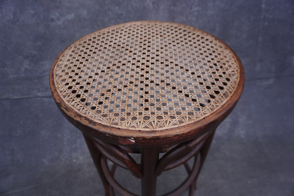 Thonet Bar Stool - Caned Seating  1922 label F2705