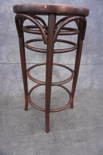 Thonet Bar Stool - Caned Seating  1922 label F2705