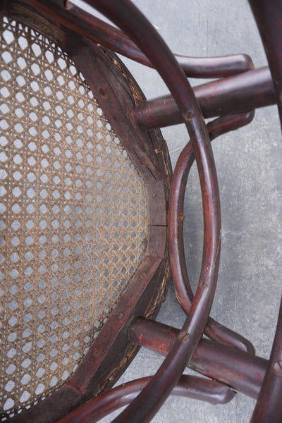 Thonet Bar Stool - Caned Seating  1922 label F2705