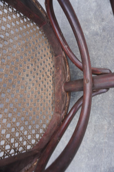 Thonet Bar Stool - Caned Seating  1922 label F2705