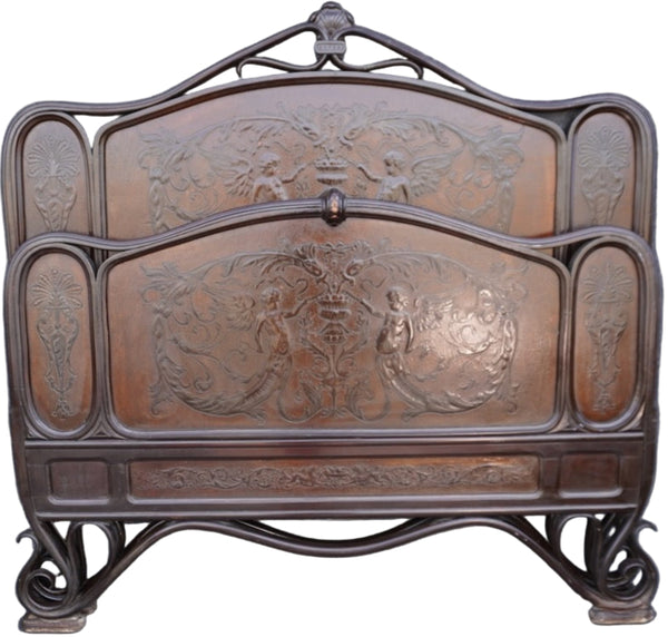 Full Size Art Nouveau Thonet-Style Bentwood Bed c1880 F2710