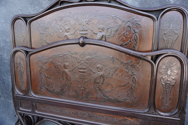 Full Size Art Nouveau Thonet-Style Bentwood Bed c1880 F2710