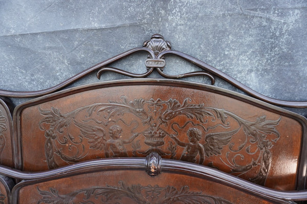 Full Size Art Nouveau Thonet-Style Bentwood Bed c1880 F2710