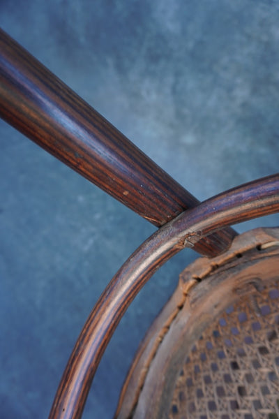Original Thonet 1884 Bentwood Cane Seat Chair w Padded Back Rest F2725