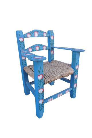 1970s Blue Mexican Children's Chair F2747