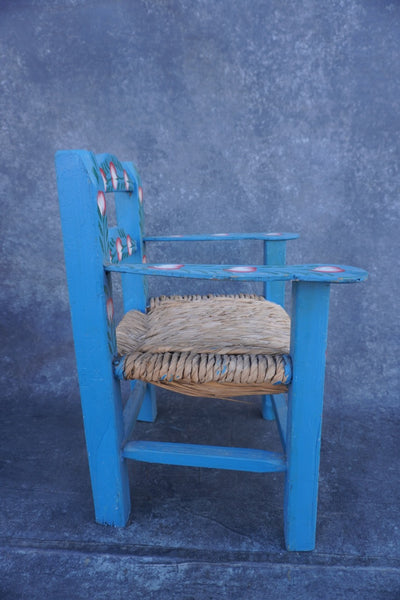 1970s Blue Mexican Children's Chair F2747