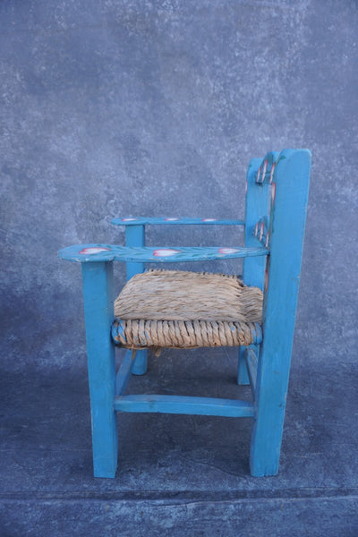 1970s Blue Mexican Children's Chair F2747