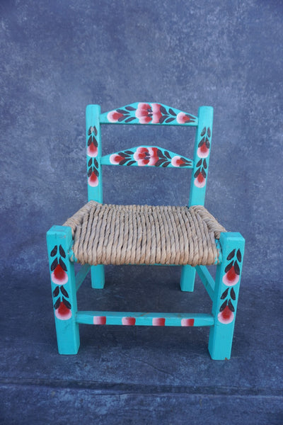 1970s Turquoise Mexican Children's Chair F2748