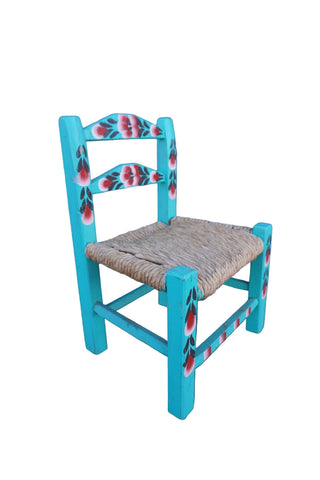 1970s Turquoise Mexican Children's Chair F2748
