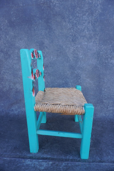 1970s Turquoise Mexican Children's Chair F2748