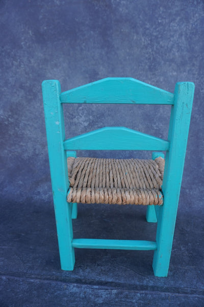 1970s Turquoise Mexican Children's Chair F2748