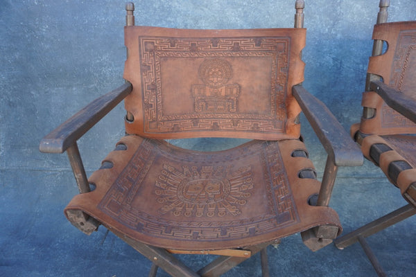 Leather Director Chairs, Set of Two F2749