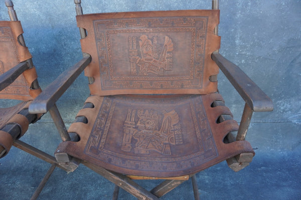 Leather Director Chairs, Set of Two F2749