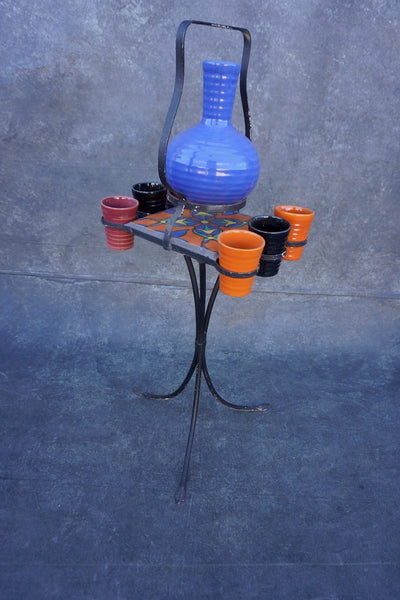 Malibu Tile Drink-Table with Wrought Iron Base F2755