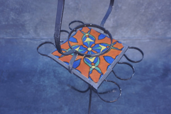 Malibu Tile Drink-Table with Wrought Iron Base F2755