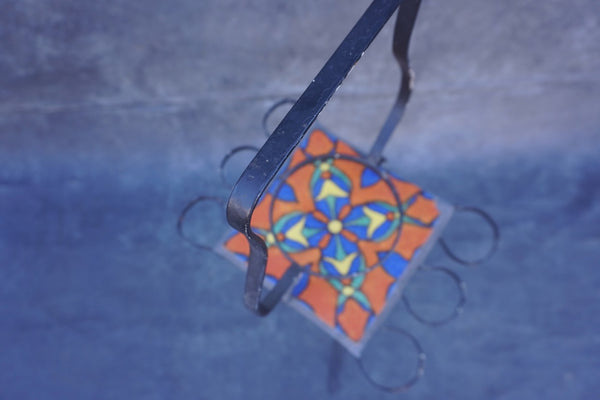 Malibu Tile Drink-Table with Wrought Iron Base F2755